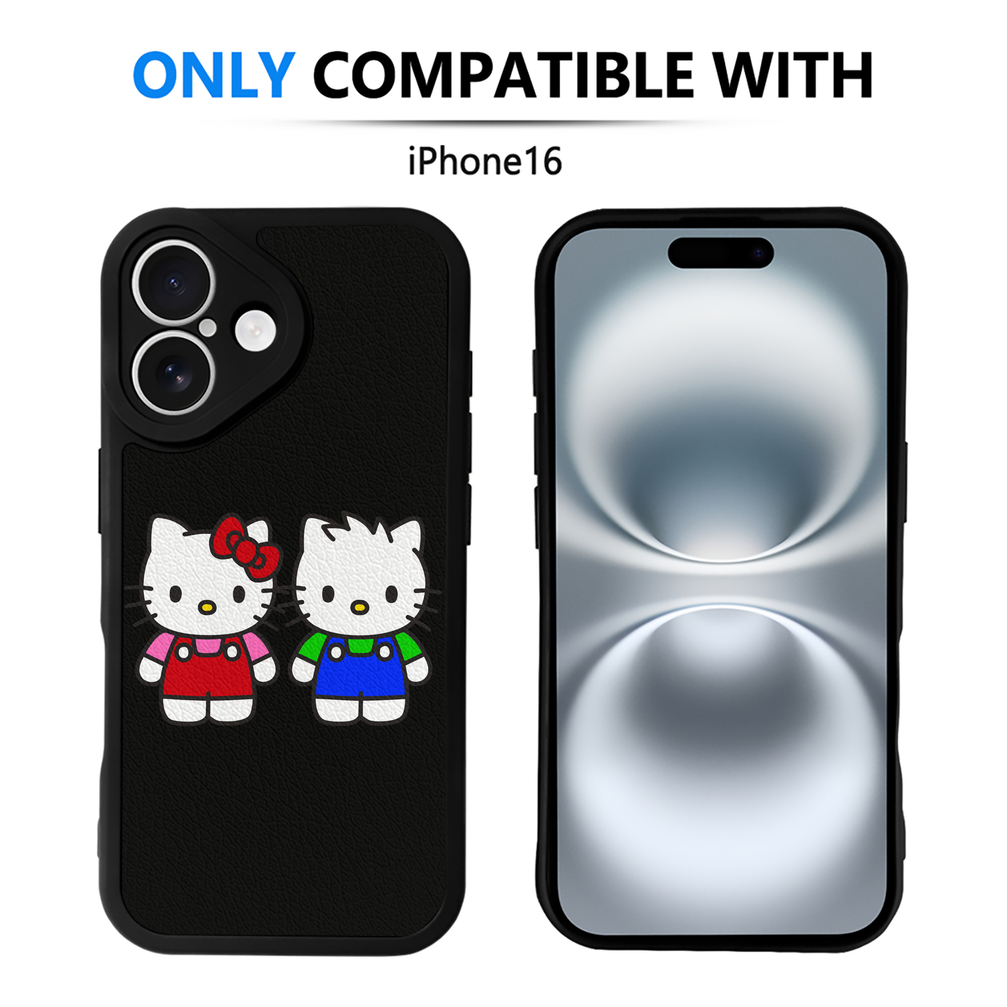 （画像用） Hello Kitty ハローキティ 【iPhone 16シリーズ対応】シリコンスマホケース（レザー調） 材質：シリコン